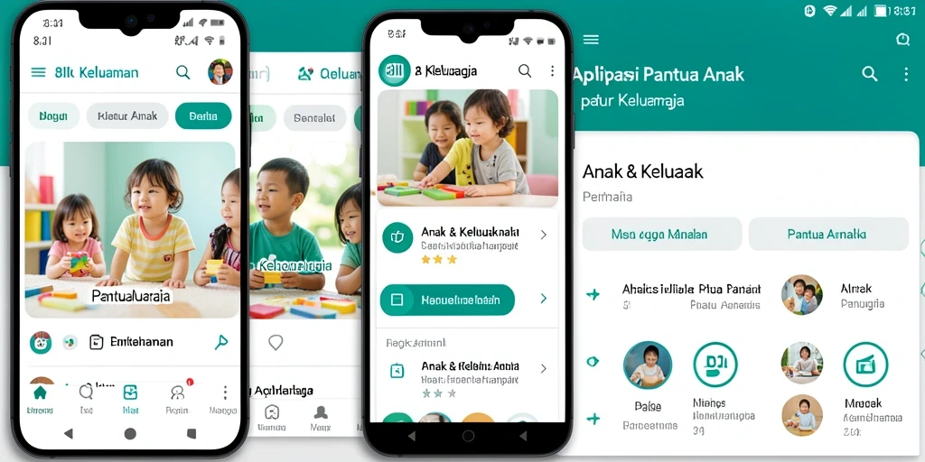 Screenshot aplikasi 8II menampilkan fitur pemantauan anak yang intuitif.