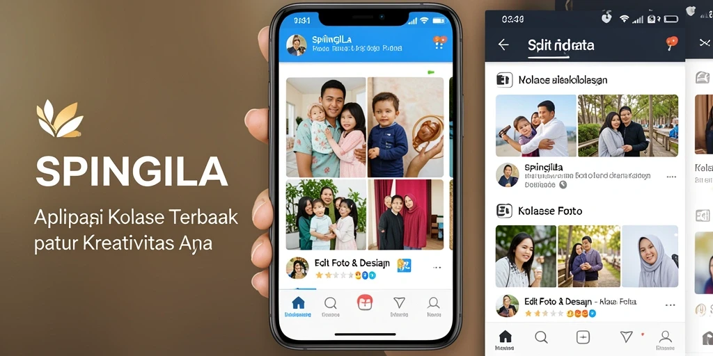 Antarmuka SPINGILA yang menarik dan mudah digunakan untuk kolase foto.